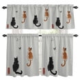 thumbnail image 1 of 3 Pieces Kitchen Curtain Valance and Tiers Set, Japanese Cute Cat Kitchen Curtains Set Window Curtain Valances, Harmony Cartoon Kitty Butterfly Rod Pocket Bedroom Cafe Curtain 24 Inch Length, 1 of 9