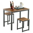 thumbnail image 1 of 3 Pieces Kitchen Table Set, Bistro Table Set with Two Stools, 35.4 x 23.6 x 29.5" Countertop Small Dining Table Sets for 2, Counter Height Bar Table for Breakfast Nook, Kitchen, Dining Room, JA1651, 1 of 9