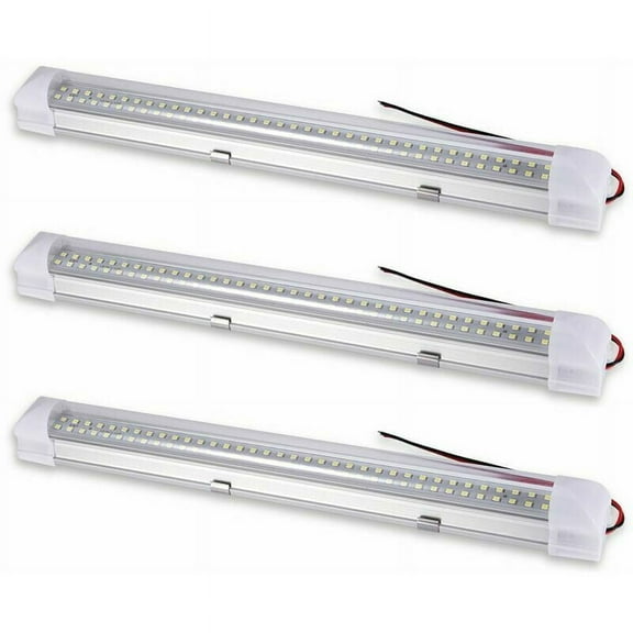 3 Pieces LED Light Bar, (12V) 500LM Car Interior Lamp, Car LED Dome Light for Bus Caravan Kitchen Bathroom White Interior Lighting with On/Off Switch