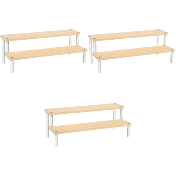 3 Pieces Ladder Storage Rack Display Shelf 2 Tiers Cake Stand Pantry Organizer Bracket Acrylic Wood