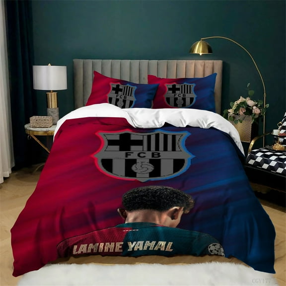 3 Pieces Lamine Yamal Duvet Cover Bedding Set Soccer Star Duvet Cover Set Ultra Soft Comforter Cover with Pillowsham