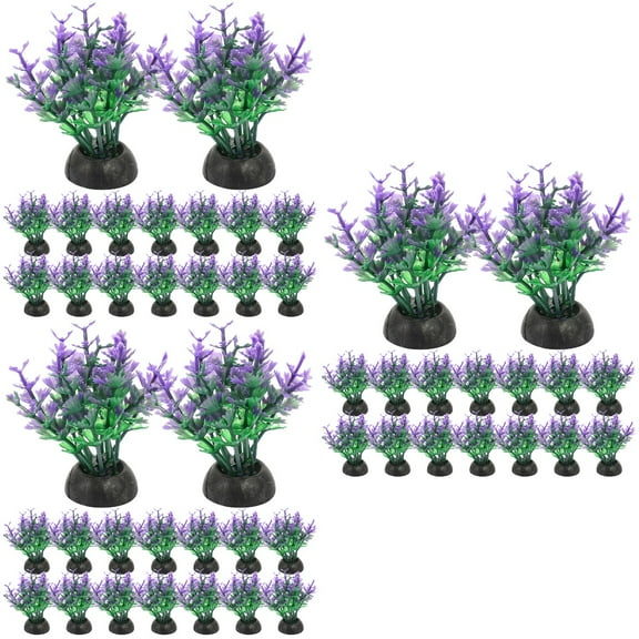 3 Pieces Large Aquarium Plastic Fish Decor for Tank Decorations Green Plant