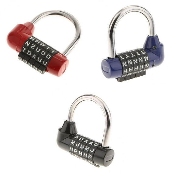 3 Pieces Letters Padlock Combination Lock Digital Code Lock Zinc Alloy Material for Outdoor Gates Sheds and Cabinets