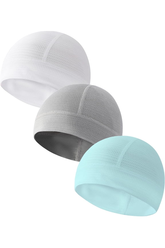 3 Pieces Lightweight Skull Cap for Men Women Breathable Helmet Liner Cooling Hat Soft Running Cycling Beanie Hats