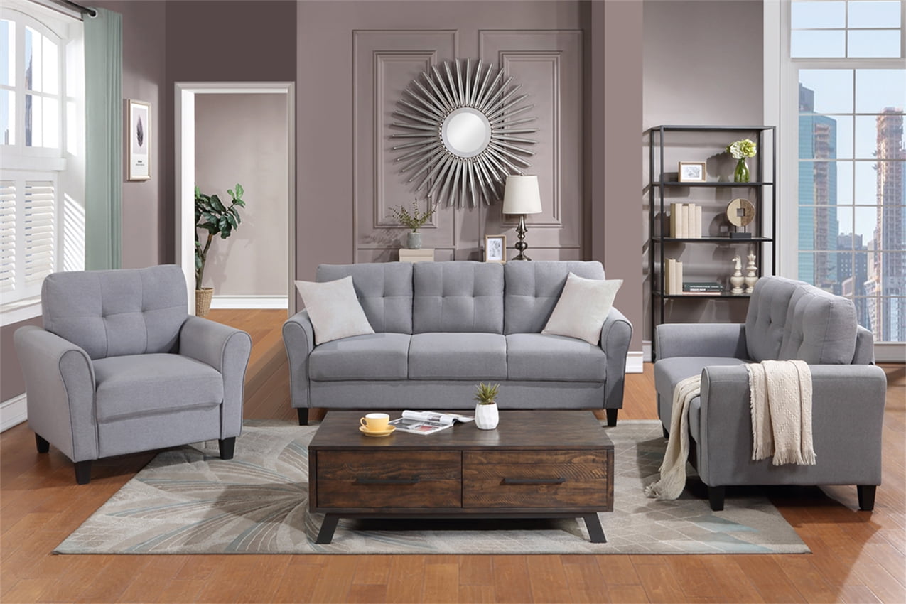 Light grey sofa and loveseat set deals