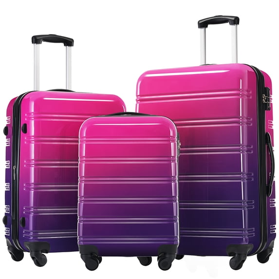 3 Pieces Luggage Set Hardside Spinner Suitcase with TSA Lock 20" 24" 28" Available