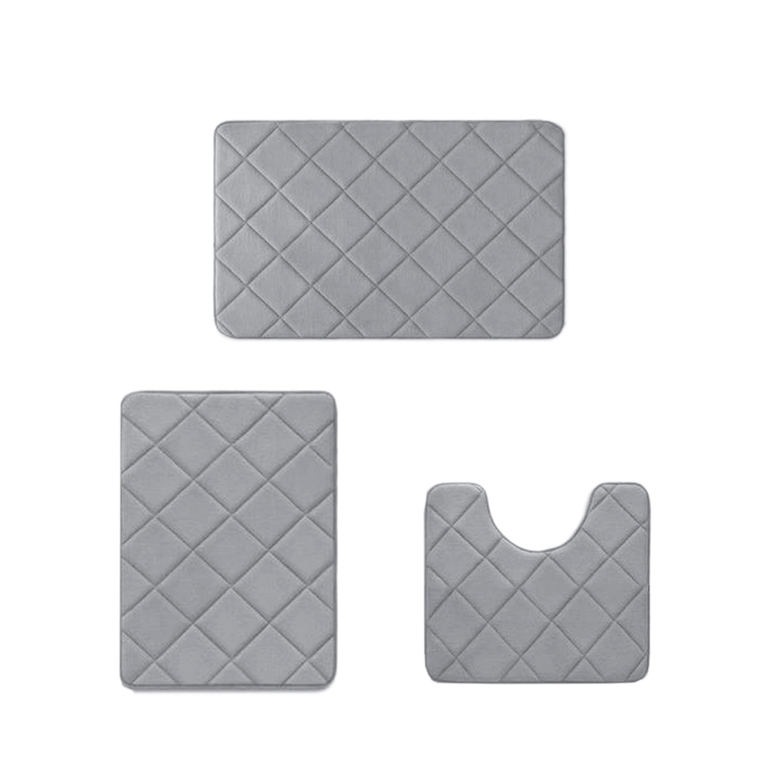 3 Pieces Luxury Bathroom Rug Set With U-Shaped Toilet Rug, Non-Slip Rubber Bottom, Thick Microfiber Fluffy Plush, Water Absorption, Machine Washable,Quick Dry, Ultra Soft, Bath Mats For Bathroom, Tub