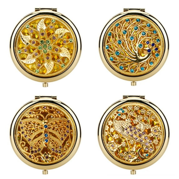 3 Pieces Magnifying Mirror Set, 5X 10X 15X Magnified Mirror, Small Compact Travel Mirror, Portable Handheld Makeup Mirror, Round Bathroom Cosmetic Mirror with Suction Cups for Easy Mounting