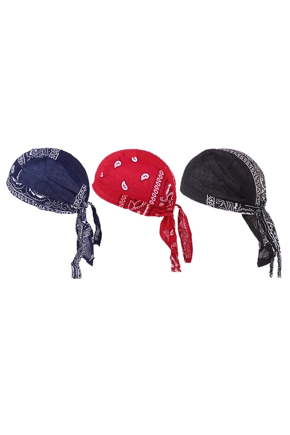 3 Pieces Mens Turban Hat Chemo Loss Head Scarf Cover