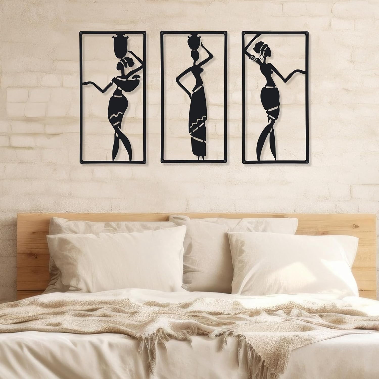 3 Pieces Metal Minimalist Abstract Woman Wall Art Line Drawing Wall Art ...