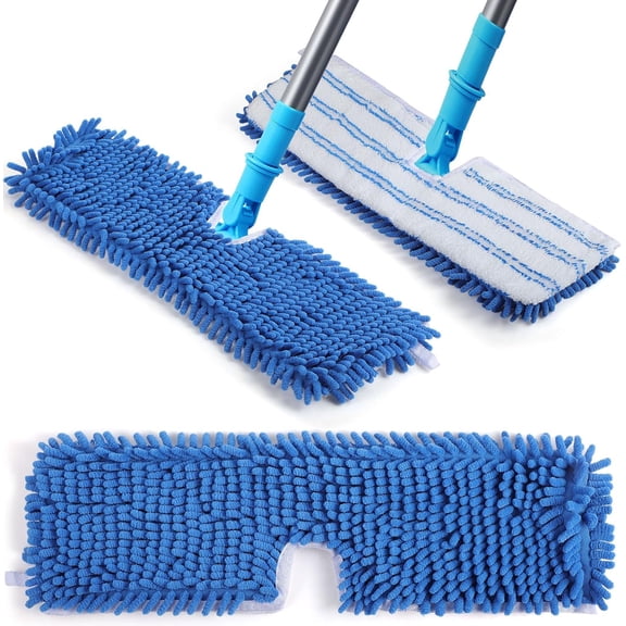 3 Pieces Microfiber Flip Mop Refills Replacement Heads Double Sided Cleaning Pads Machine Washable Mop for Dry and Wet Kitchen Home Use