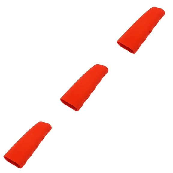 3 Pieces Microwave Cover Collapsible Splatter Hand Brake Sleeve Red
