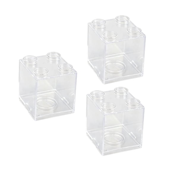 3 Pieces Mini Figure Stackable Display Box Doll Storage Organizer Clear PS Material for Figurine Collectors