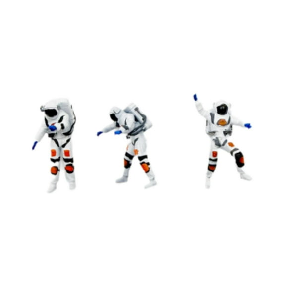 3 Pieces Mini Space Figure Tabletop Astronaut Statue 1:64 Scale for Model Diorama Collection Display