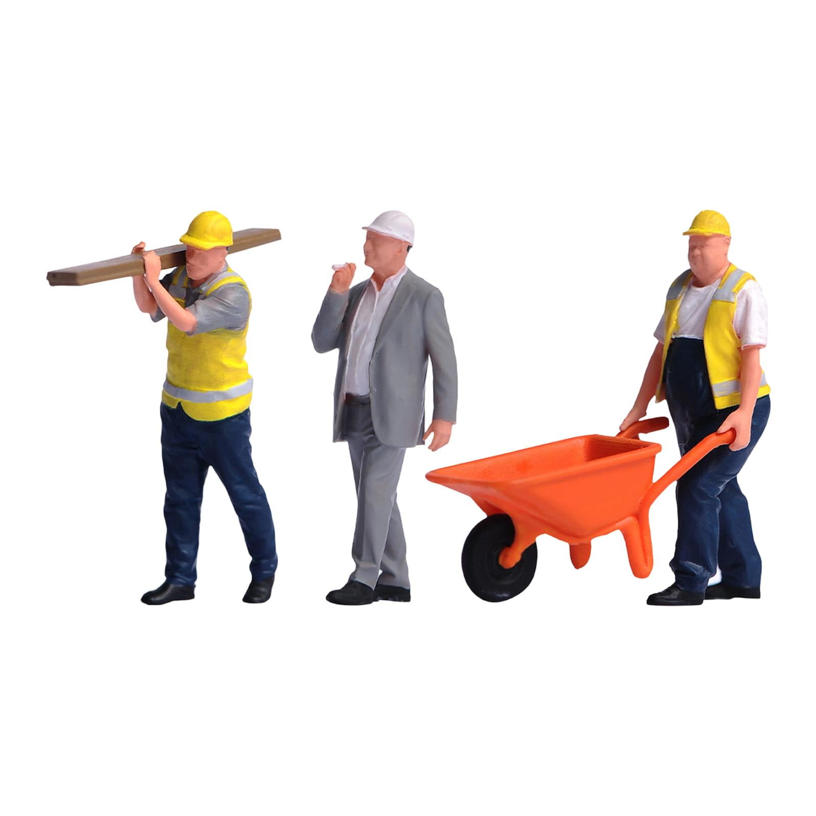 3 Pieces Miniature Figures Model Diorama Worker Figurines Resin Material for Photography Home Decor Scenes