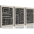 thumbnail image 1 of 3 Pieces Minimalism Abstract Boho Lines Canvas Wall Art Modern Black and White Neutral Bohemia Geometric Pictures Wall Decor Posters Print Artwork for Living Room Bedroom Office Home, 1 of 5