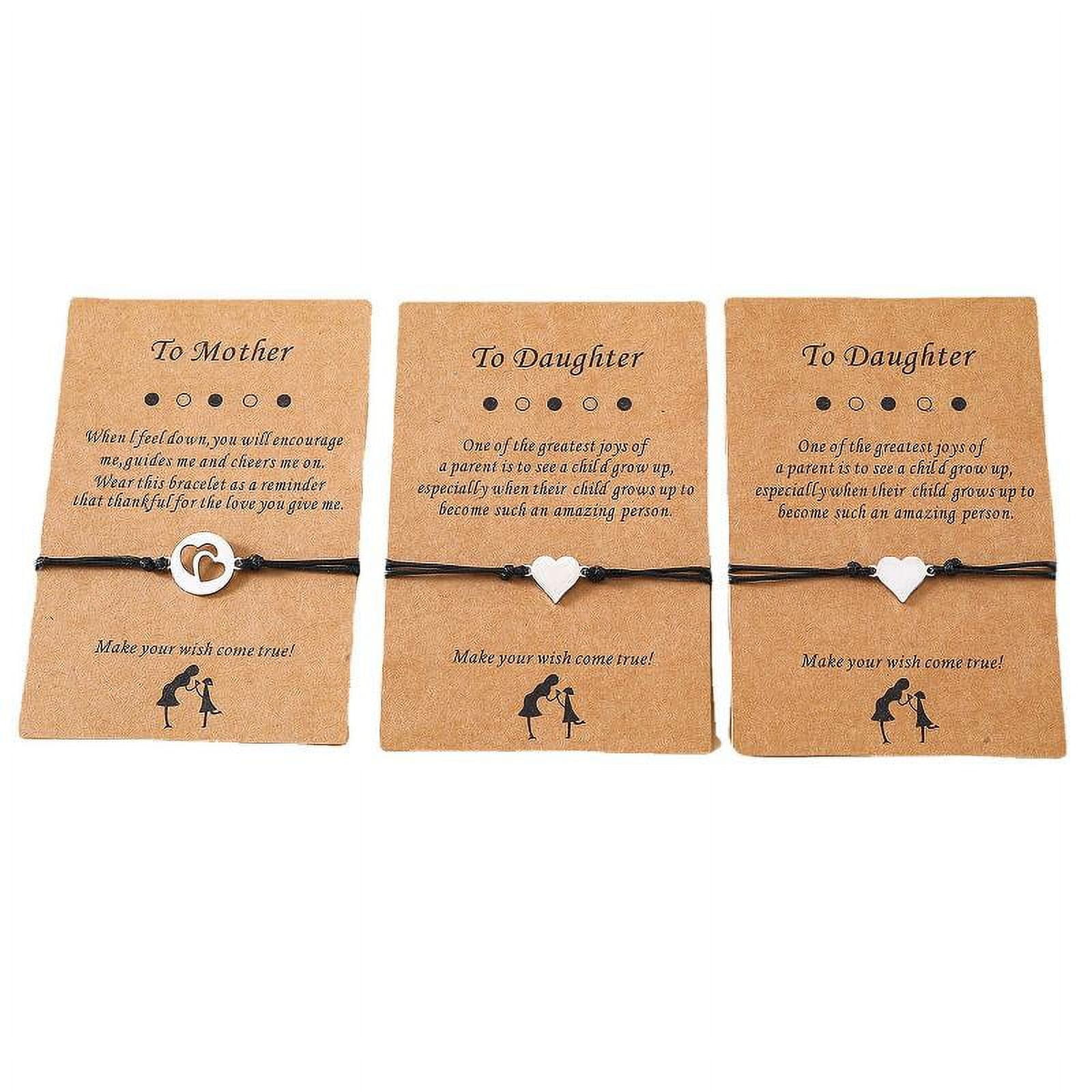 3 Pieces Mother Daughter for Wish Bracelets Set Hollow Love Heart