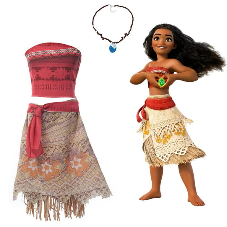 3 Pieces Movie Princess Moana Costume for Kids Adult 