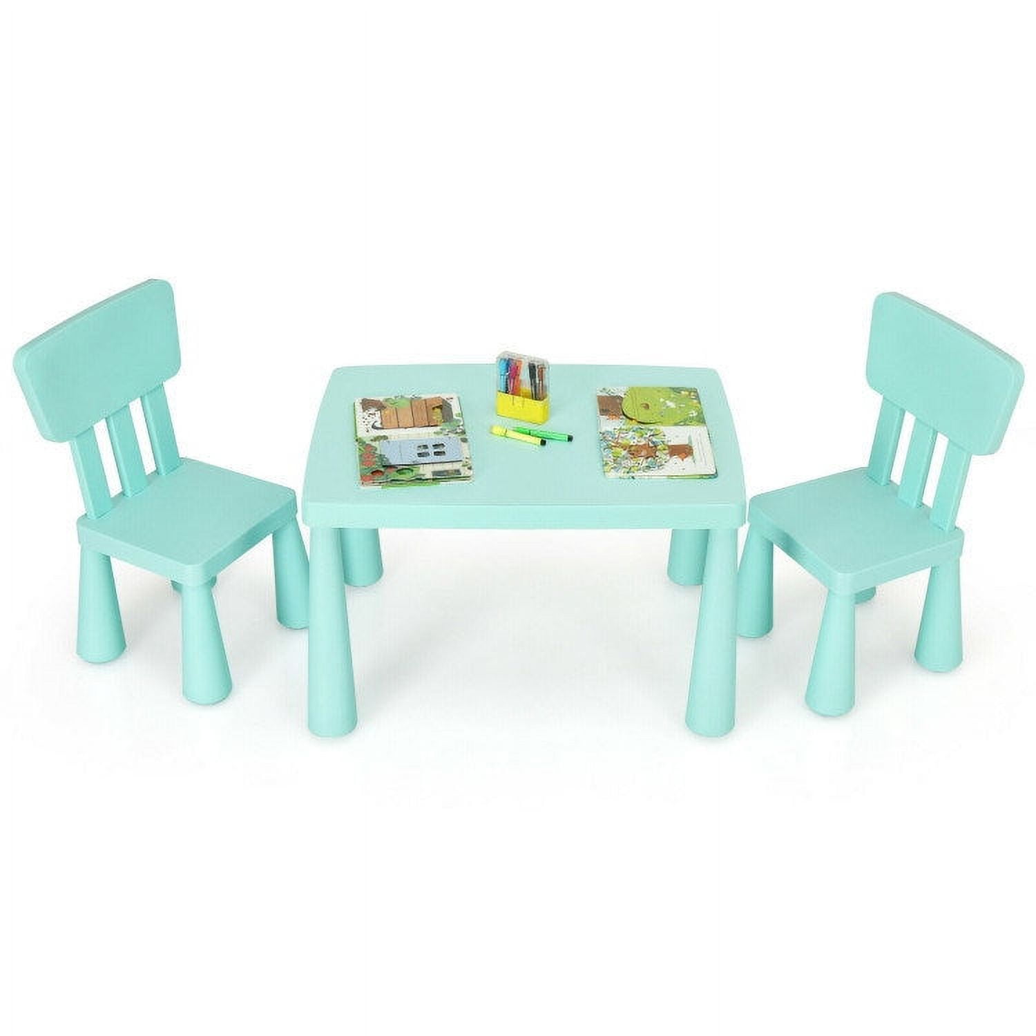 3 Pieces Multifunction Activity Kids Play Table and Chair Set