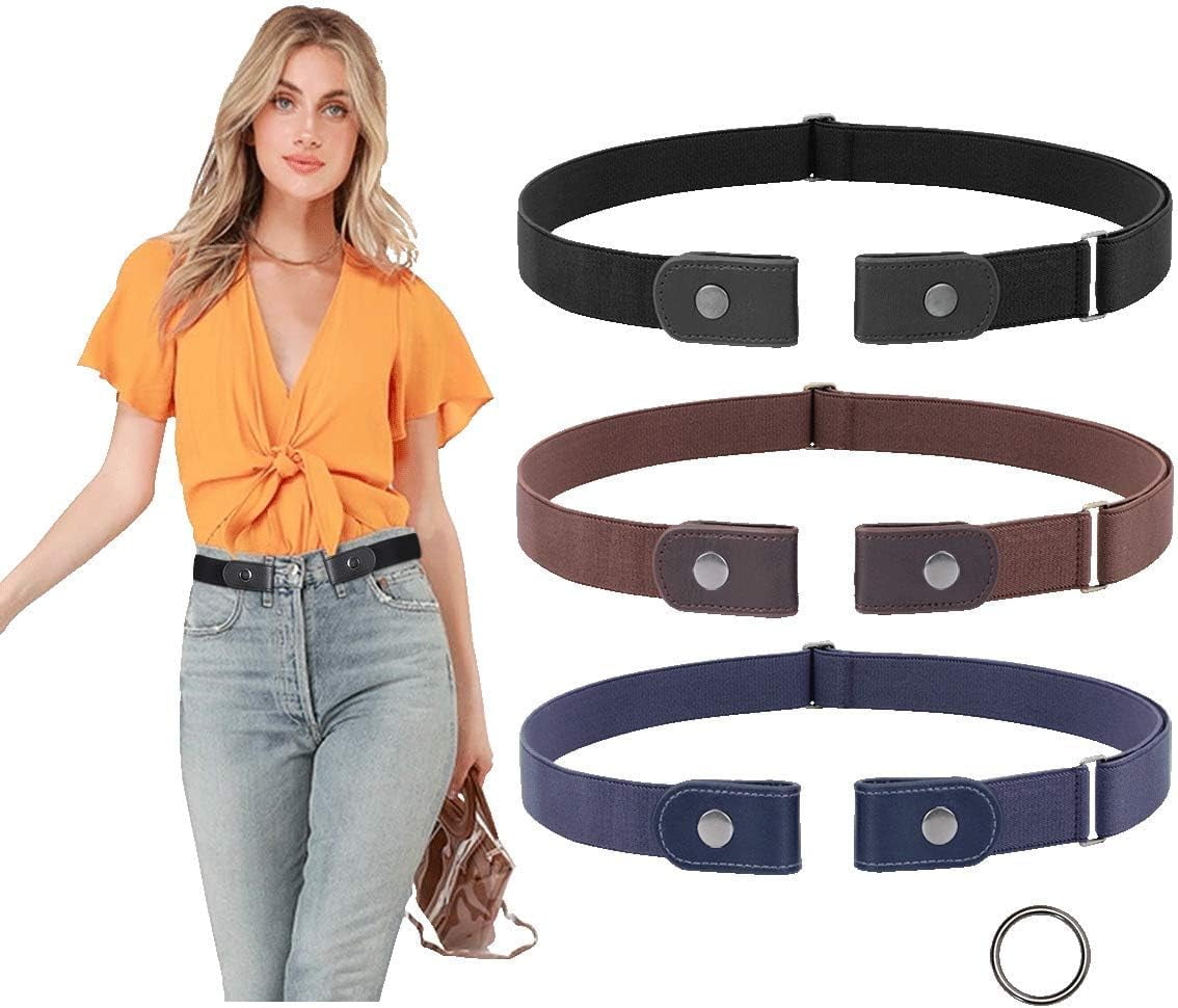 Buckleless Stretch Belt: Adjustable Comfort For Baggy Jeans