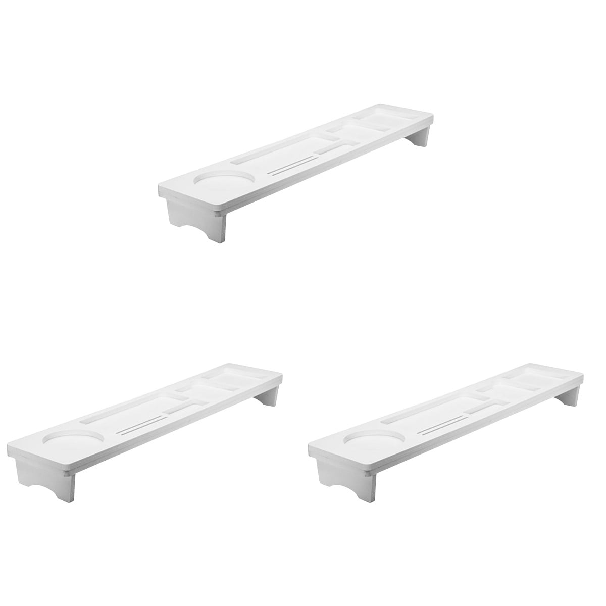 3 Pieces Office Removable Keyboard Rack Desktop Organizer White ...