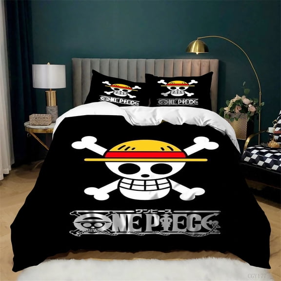 3 Pieces One_Pieces Bedding Duvet Cover Set Soft Breathable Quilt Cover Bedroom Decor Anime Lightweight Bedding Set for All Season