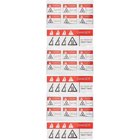3 Pieces Out for Heat Stickers Hot Surface Warning Labels Travel 6x4CM
