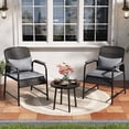 thumbnail image 1 of 3 Pieces Outdoor Patio Furniture Set,All-Weather Wicker Rattan Bistro Set with Coffee Table and Cushions for Yard,Garden,Balcony,Chocolate Brown, 1 of 17