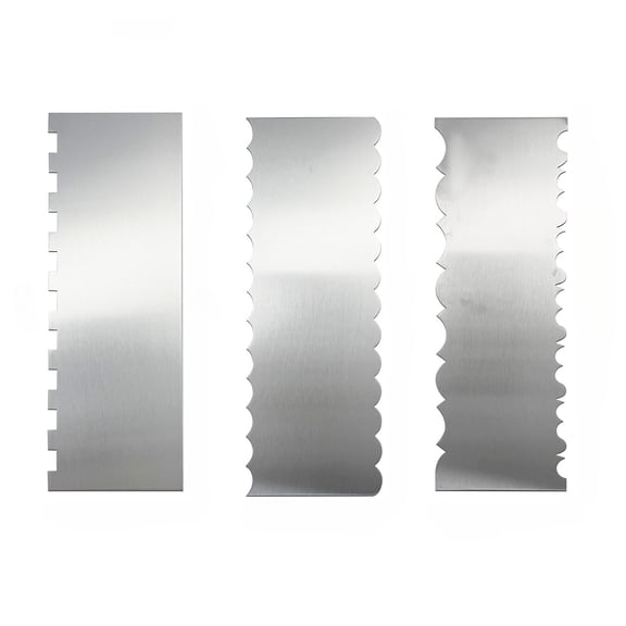 3 Pieces/Pack Stainless Steel Buttercream Icing Smoother Cake Scraper 8.66*3 Inch