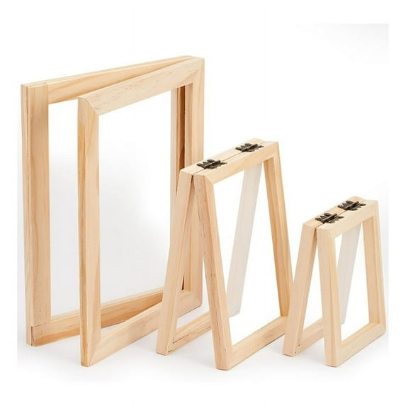 3 Pieces Paper Making Wooden Mould Papermaking Screen Kit Size Frame for DIY (A7, A6, A5)