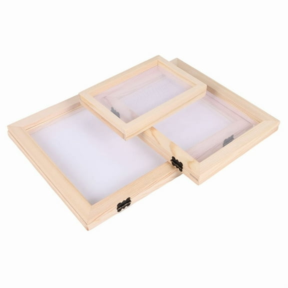 3 Pieces Paper Wooden Mold Making Screen Kit Size Frames for DIY 12.7X17.8cm 19.8X24.8cm 24.8X33.0cm