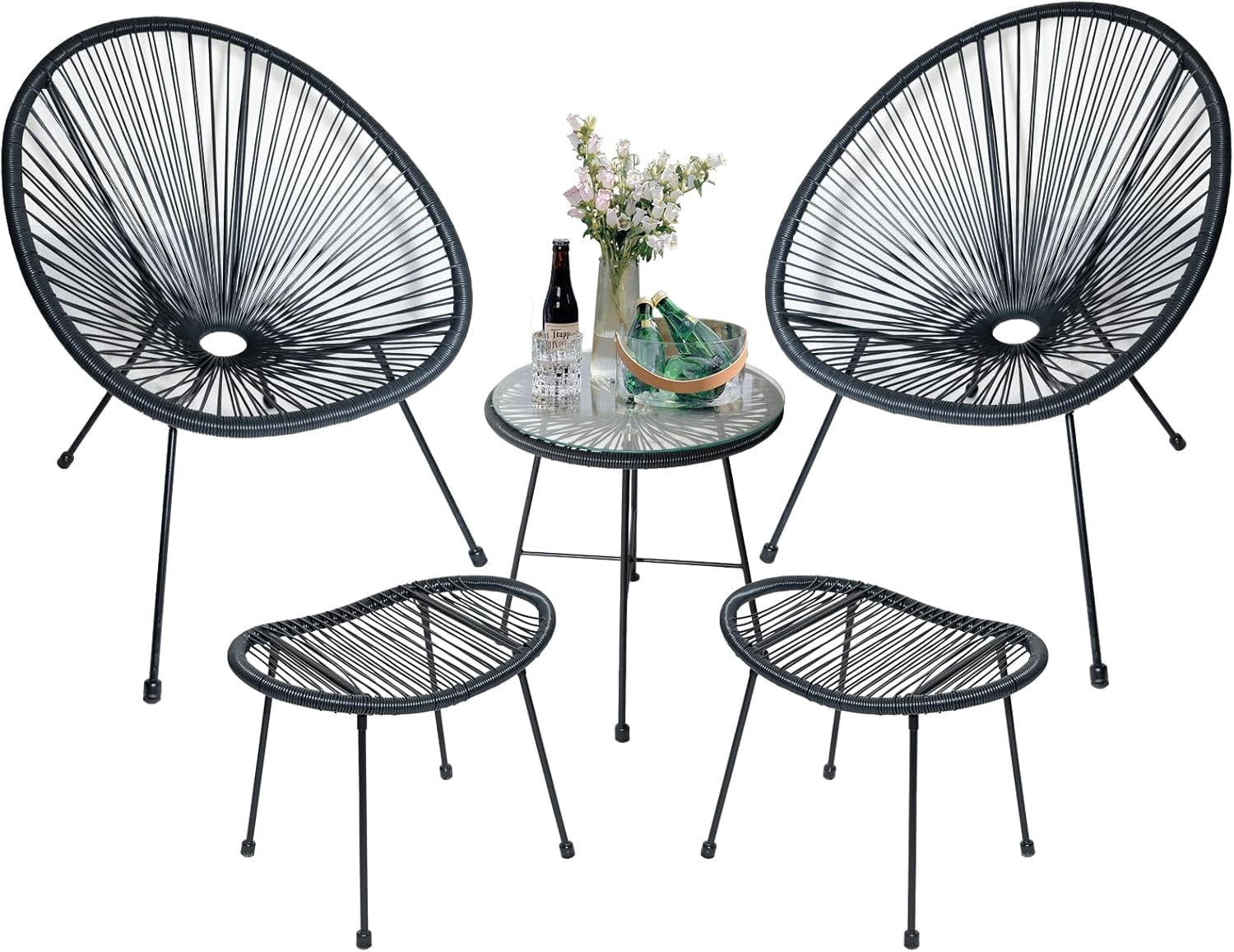 3-Pieces Patio Bistro Chair Set Indoor & Outdoor Acapulco Patio ...