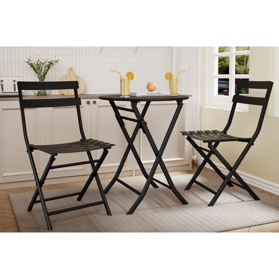 3 Pieces Patio Bistro Sets, Outdoor Conversation Bistro Set, Small Patio Furniture Set with 1 Table and 2 Chairs for Lawn,Garden,Balcony
