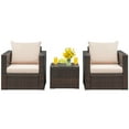thumbnail image 1 of 3 Pieces Patio Conversation Rattan Furniture Set with Cushion, 1 of 7