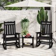 thumbnail image 1 of 3 Pieces Patio Furniture Set, HIPS Outdoor Rocking Chairs Set Of 2 With Outdoor Side Table, Ergonomic All Weather Porch Rocker Patio Chairs Set for Garden Lawn Poolside Backyard Balcony Courtyard, 1 of 8