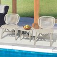 thumbnail image 1 of 3 Pieces Patio Table Chair Set, Hollow Design All Weather Conversation Bistro Set, Modern Outdoor Coffee Table with Open Shelf and Lounge Chairs with Widened Seat for Balcony Garden Yard, White, 1 of 7