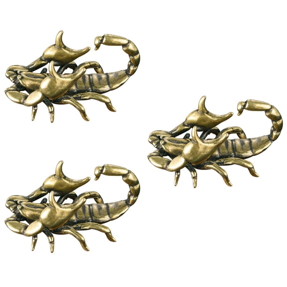 3 Pieces Pen Rest Vintage Decor Brass Adornment Copper Scorpion Miniatures Figurines Scorpion Modeling Statue Office