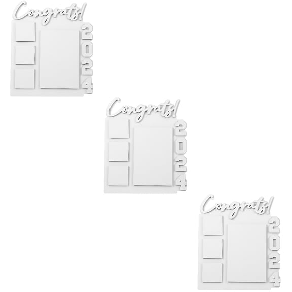 3 Pieces Pendant Photo Frame Man 25.40X21.60X0.60CM White