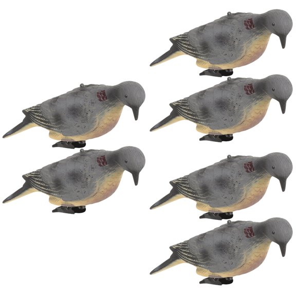 TAILTOSS Pigeon Statue Grey Pe Realistic Hunting Decoys for Decoration 6Pcs