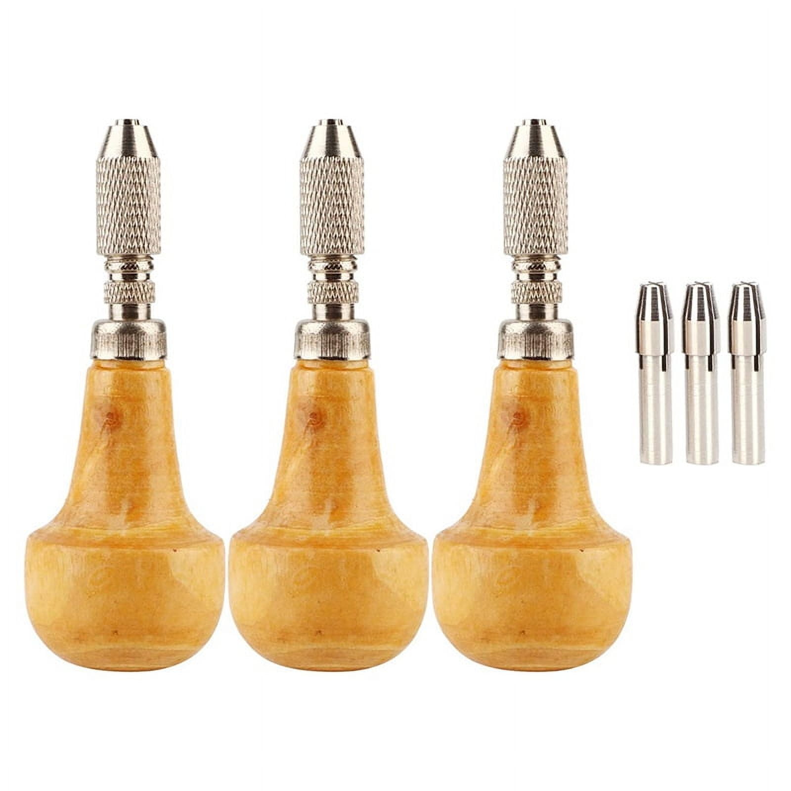 3 Pieces Pin Vise Set with Precision Chuck Wood