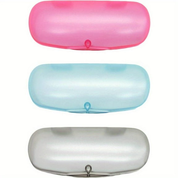 3 Pieces Plastic Glasses Storage Case Translucent Eyeglass Sunglasses Hard Shel Protector Case with Magnetic Closure