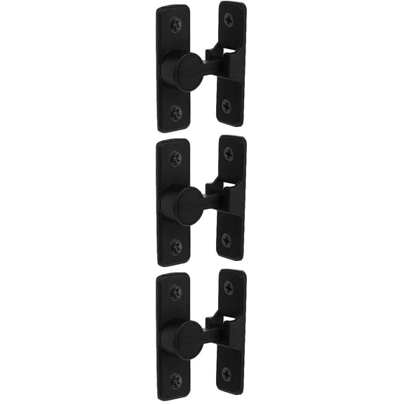 CIMAXIC 90 Degree Door Latch, Black, Zinc Alloy, Right Angle Bolt Lock, One-Hand Use, 3Pcs