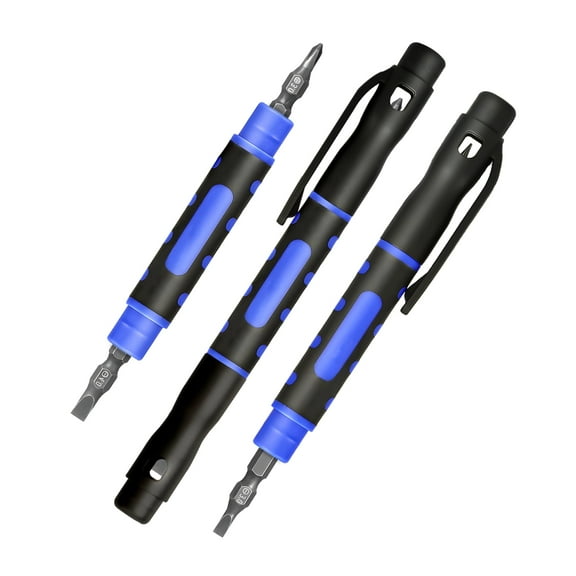3 Pieces Pocket Screwdriver, 5 in 1 Pen Screwdriver,Multipurpose Portable Screwdriver Crossing Flathead Screwdriver for Repairing