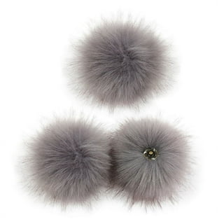 Boao 12 Pieces Fur Pompoms for Knitted Hats Faux Fur Balls for Hats Faux  Fur Fluffy Pompom Ball with Removable Press Button for Detachable Knit Hats