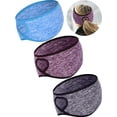 thumbnail image 1 of 3 Pieces Ponytail Headband Earband Winter Headband Ear Warmer Headband for Women Girls Outdoor Sports and Fitness, 1 of 10