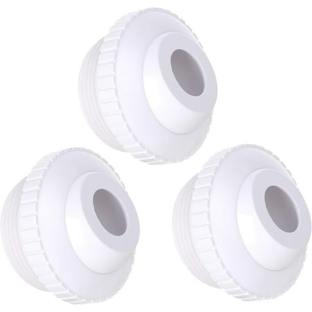 3 Pieces Pool Jet Nozzles, 3/4" Directional Flow Eyeball Inlet Jet, Swimming Pool Return Jet Replacement Parts Fittings Spa with 1-1/2 Inch MIP Thread Pool Accessories for Cleaning White
