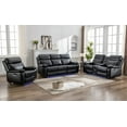 Comfort Stretch 3Piece Power Recliner Set, Black Faux Leather, Sofa