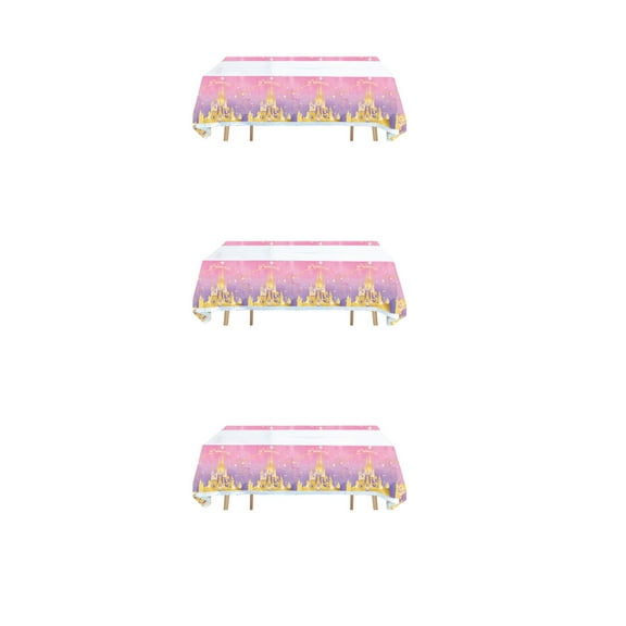 3 Pieces Princess Tablecloths, Princess Themed Table Covers Disposable Plastic Rectangular Table Decorations for Teens Birthday Party Supplies,70.8 x 42.5 Inches