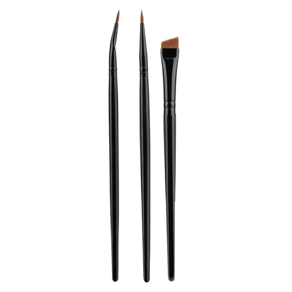 3 Pieces Professional Angled Eyeliners Brush Set With Soft Synthetic Fibers Great For Achieving Precise Eye Makeup Style