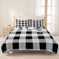 thumbnail image 1 of 3 Pieces Queen Quilt Set,Classic Farmhouse Black White Buffalo Plaid Soft Bedding Sets with 1 Quilt & 2 Pillow Shams,Geometric Lattice Summer Bedspread Lightweight Coverlet Comforter for All Season, 1 of 9